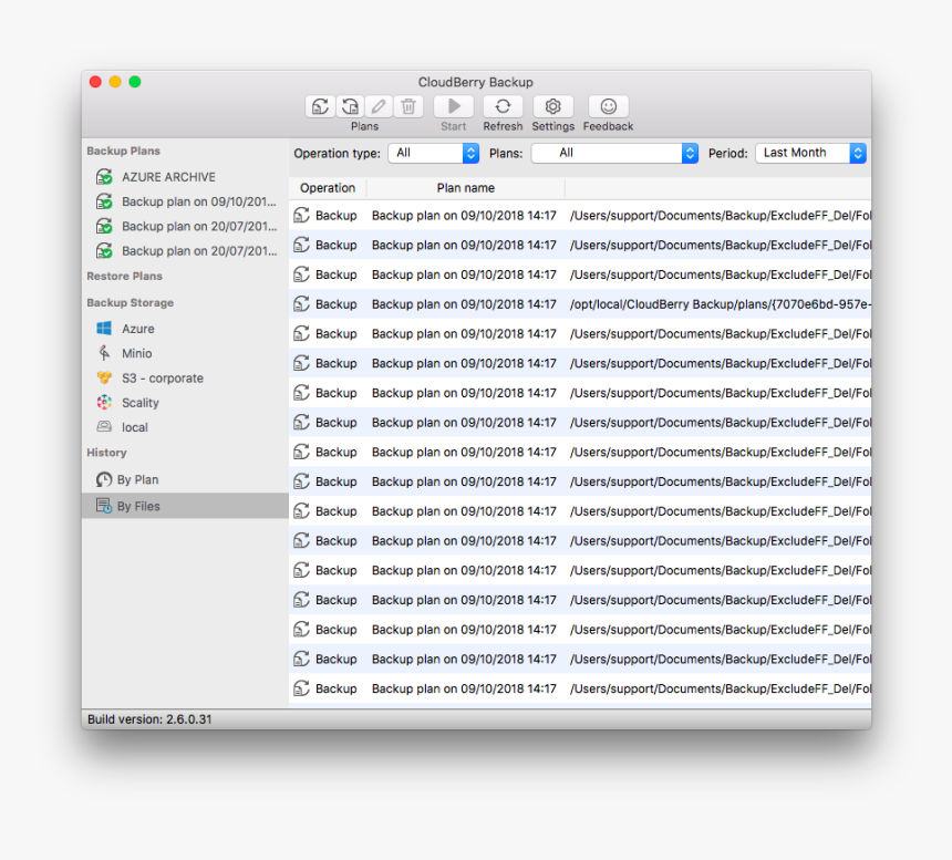 Backup History By Files - Cloudberry Backup Mac, HD Png Download