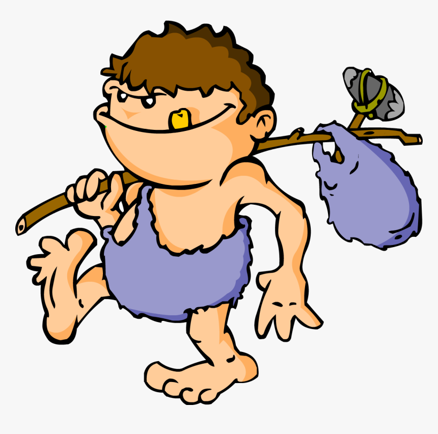 Clip Art Caricatura Homem - Desenhar O Homem Da Caverna, HD Png Download