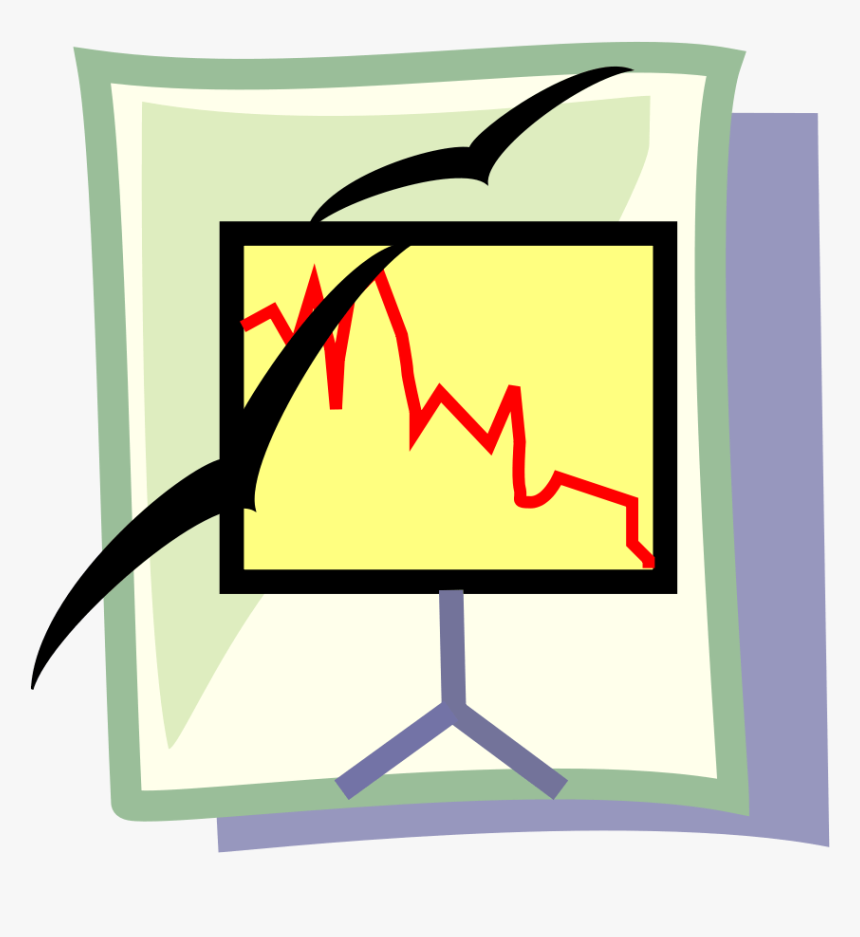 Line Graph, Screen, Seagulls, Presentation, Yellow - Statistics Clip Art, HD Png Download