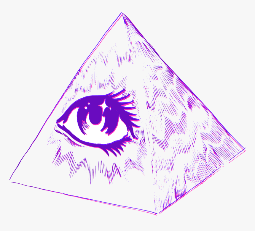 Eye Pyramid Purple Allseeingeye - Vaporwave Satanic Png, Transparent Png