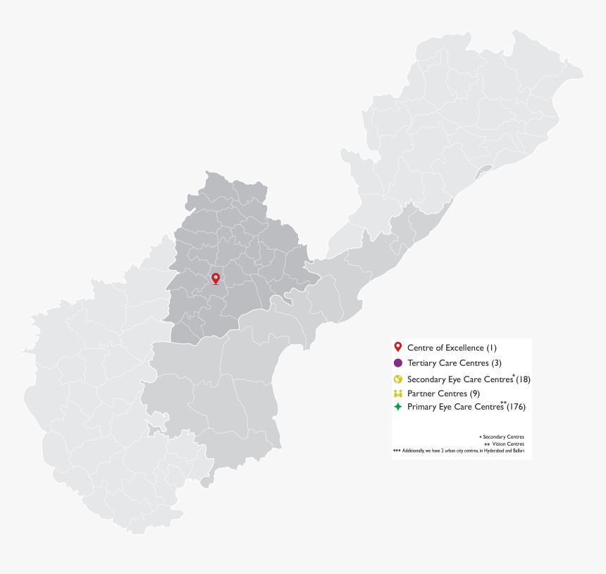 176 Vison Centres - Black And White Karnataka Map, HD Png Download