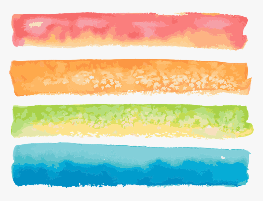 Watercolour, Red, Yellow, Orange, Green, Blue - เวก เตอร์ สี น้ำ, HD Png Download