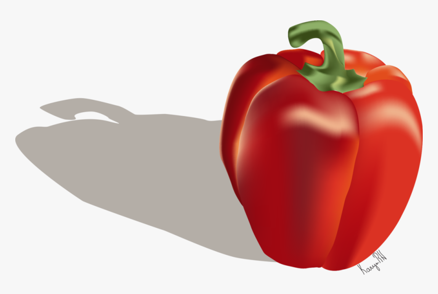 Png Black And White Red Bell Pepper - Red Bell Pepper, Transparent Png