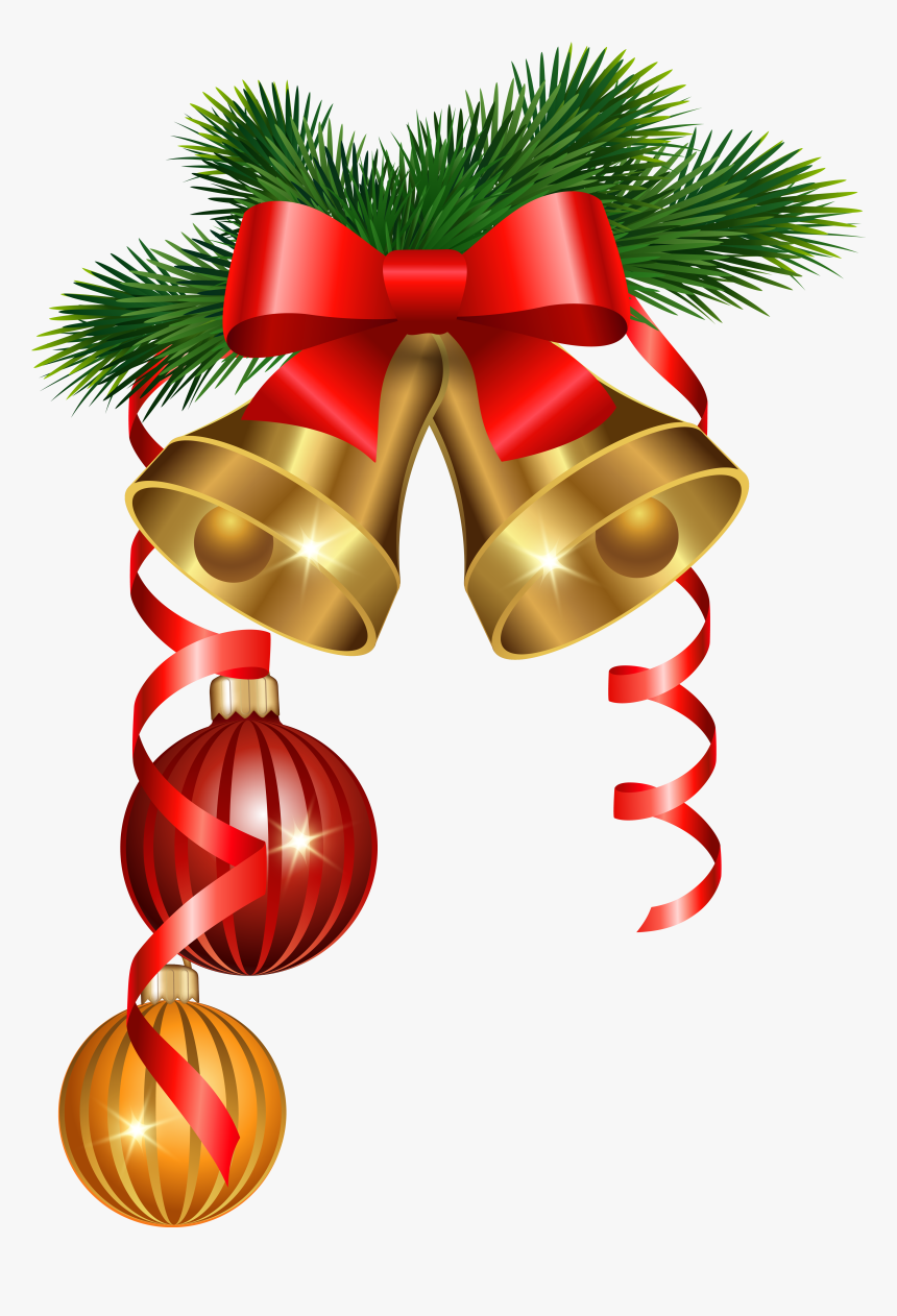And Golden Tree Decoration Ornaments Christmas Bells - Merry Christmas Bells Png, Transparent Png