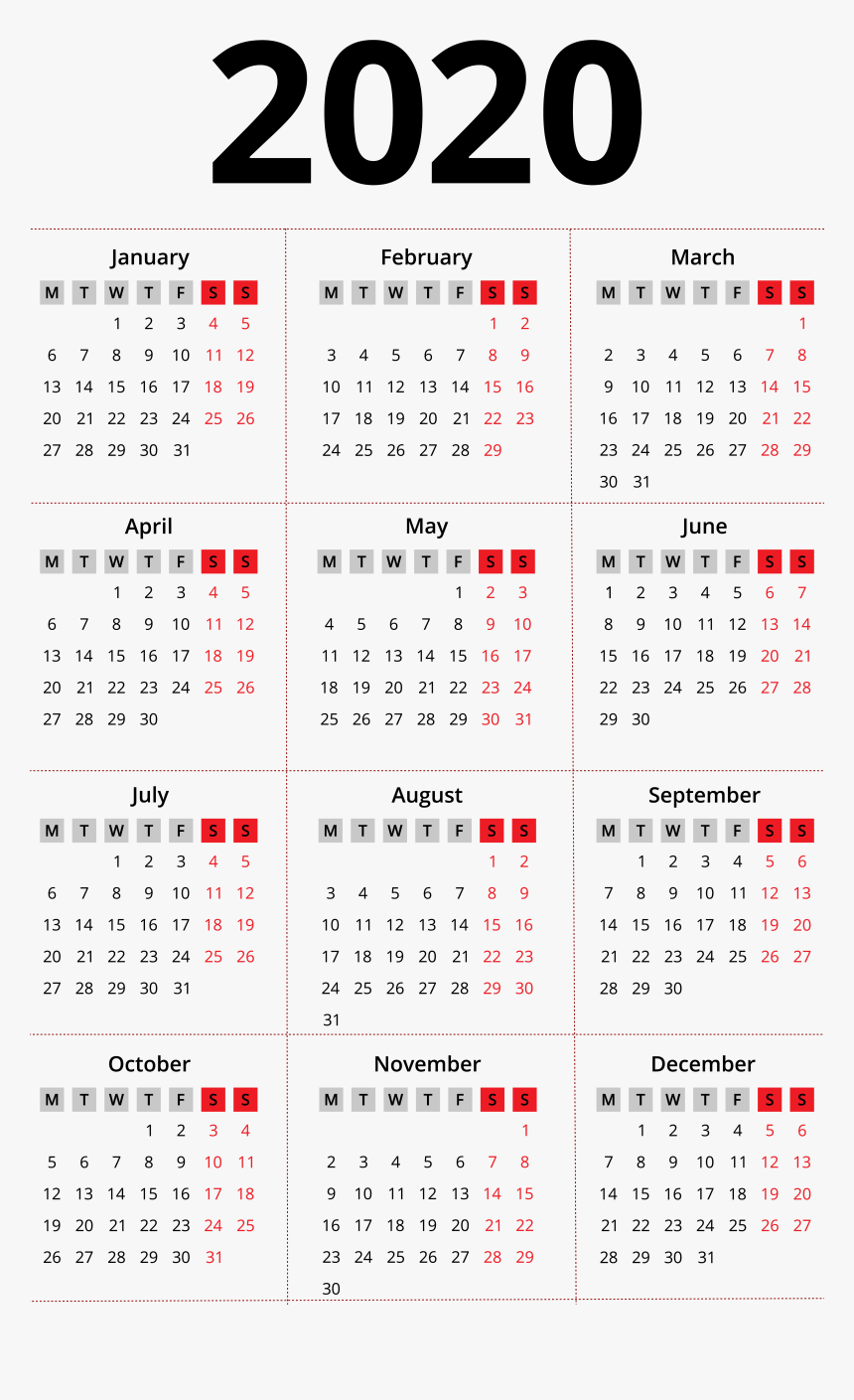 2020 Calendar Background Png - 2020 Calendar With Arabic, Transparent Png