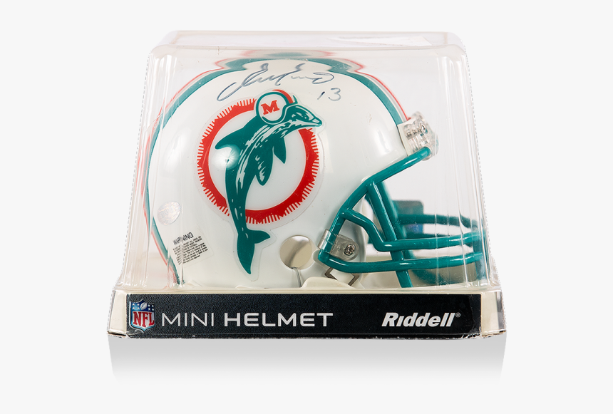 Dan Marino Signed Mini Miami Dolphins Riddell Helmet - Face Mask, HD Png Download