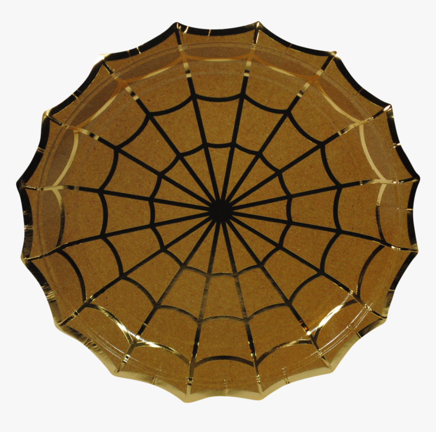 Cedar And Gold Foil Spiderweb Halloween Paper Plates - Stanford University, HD Png Download