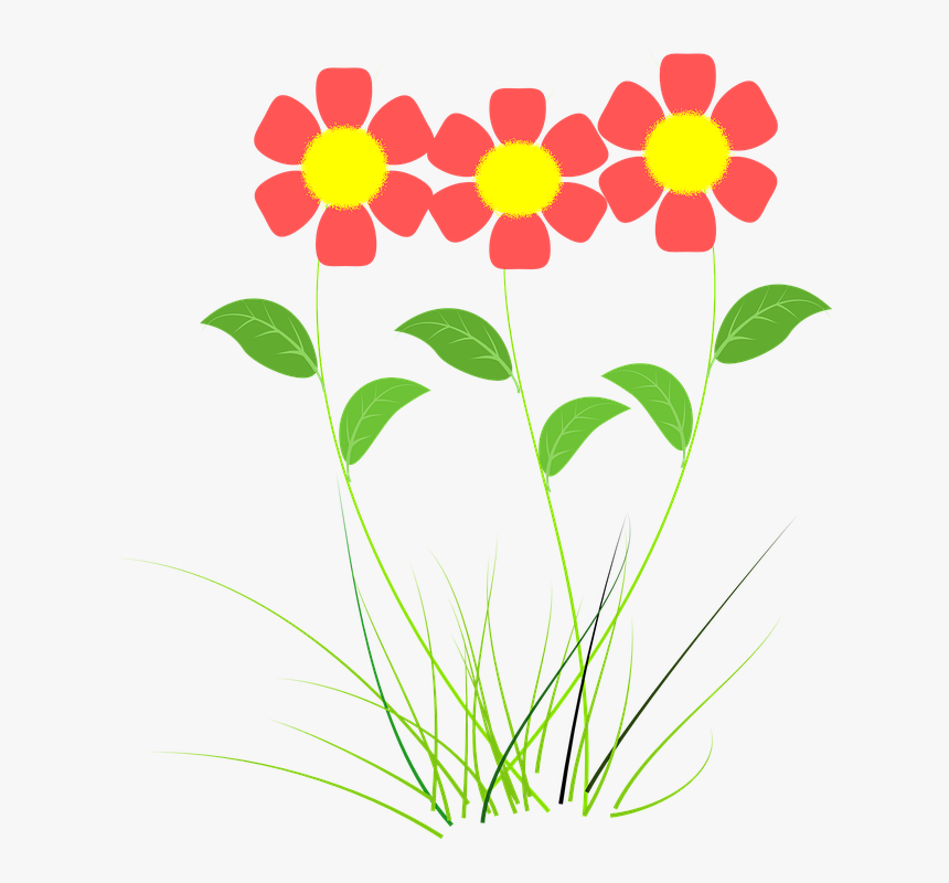 Flower, Pink, Plant, Vector Drawing - Planta Con Flor Dibujo, HD Png Download