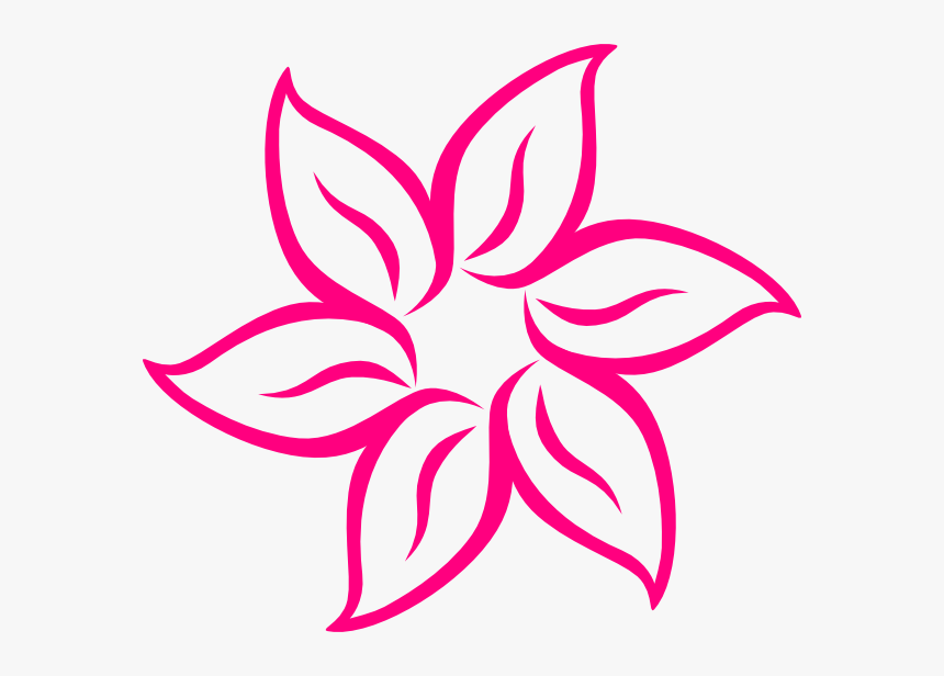 Pink Flower Svg Clip Arts - Star Flower Clipart, HD Png Download