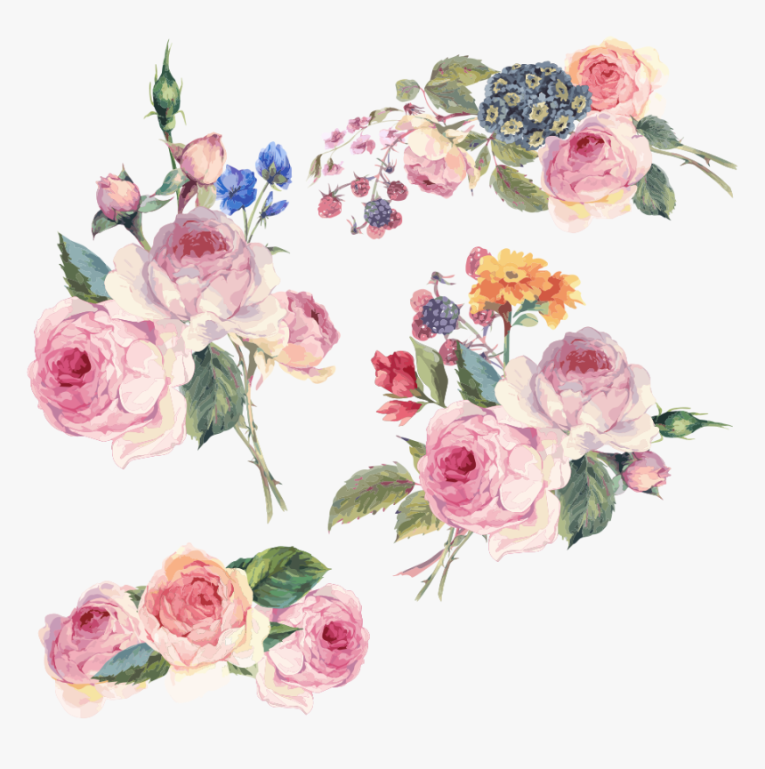 Flower Vector Design Floral Flowers Hand-painted Clipart - Vector Png Vector Flower, Transparent Png