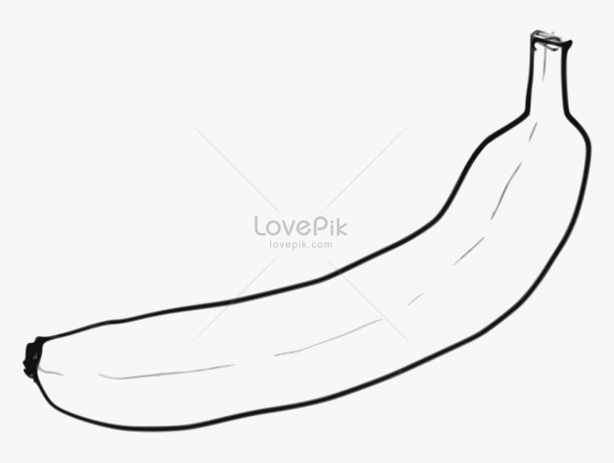 Single Line Art Bananas - Sketch, HD Png Download