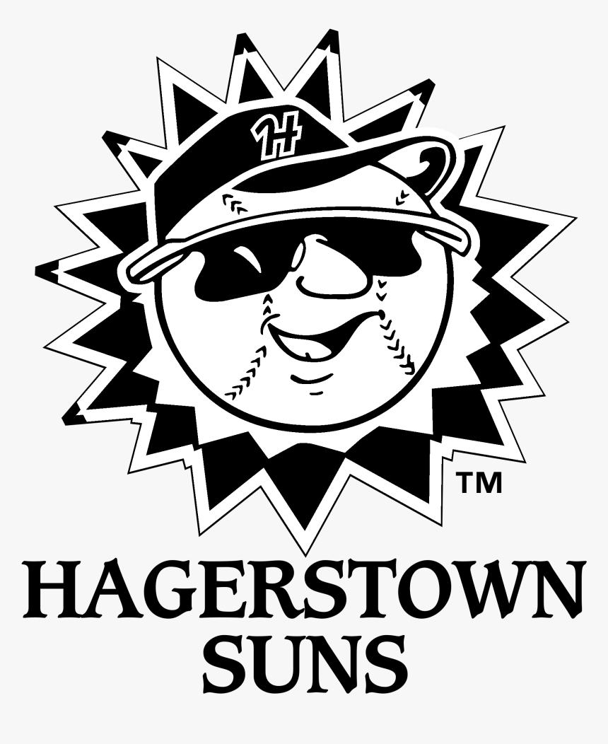 Hagerstown Suns Logo Black And White - Hagerstown Suns Logo, HD Png Download