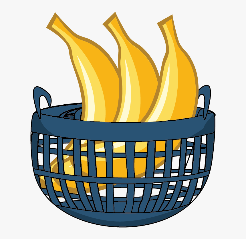 Basket Clipart Banana - Banana In The Basket Clipart, HD Png Download