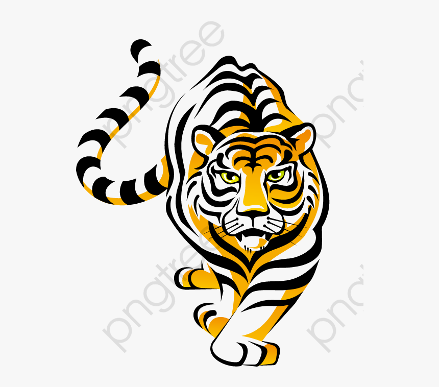 King Clipart Cartoon - Tiger Walking Clip Art, HD Png Download