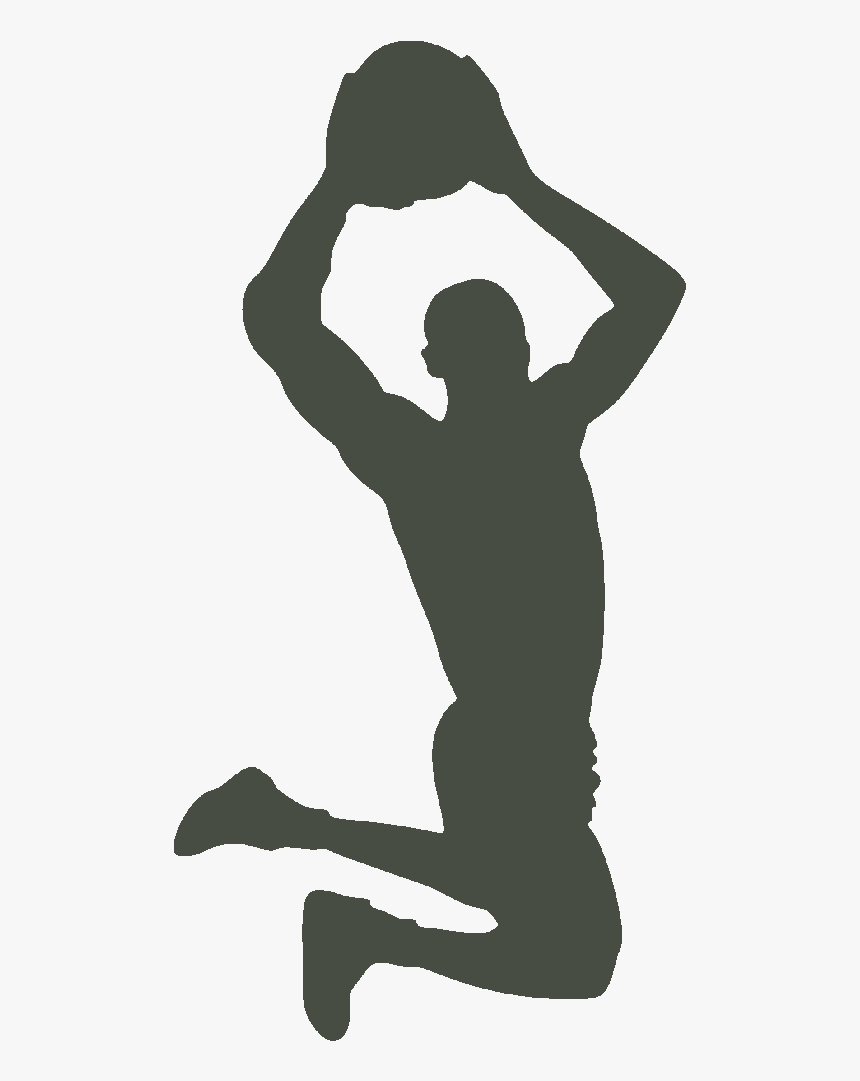 Basketball Silhouette Clip Art Dribbling Slam Dunk - Basketball Silhouette, HD Png Download