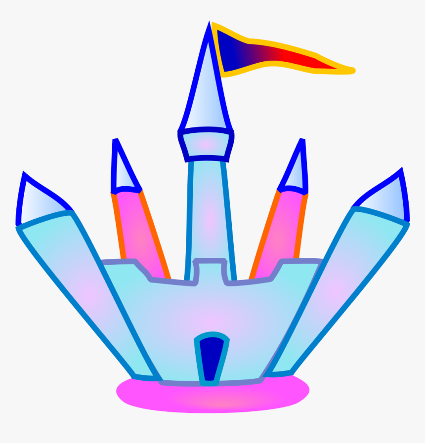 Blue And Pink Crystal Castle Svg Clip Arts - Castle Clip Art, HD Png Download