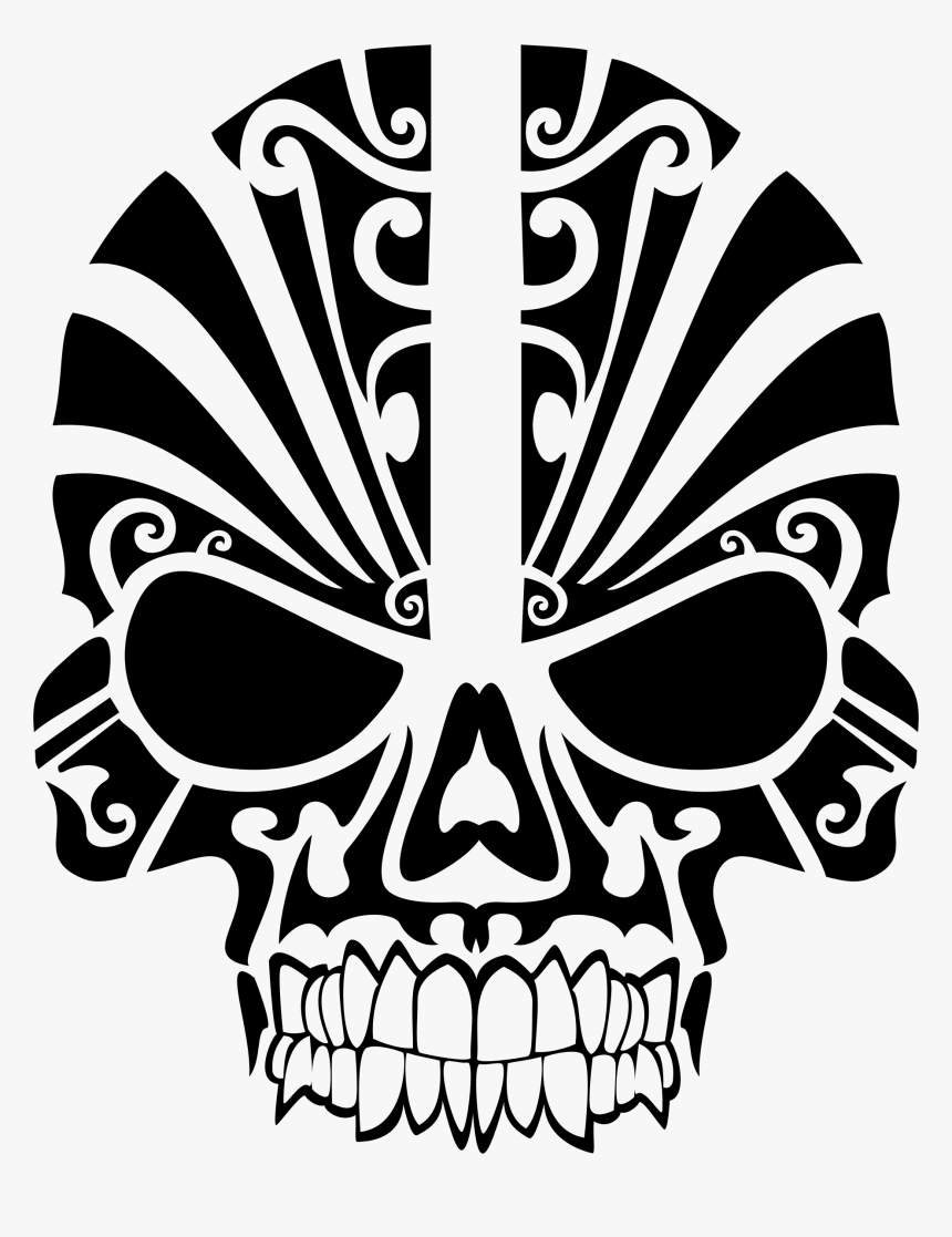 Visual Arts,art,skull - Tribal Skull Silhouette, HD Png Download
