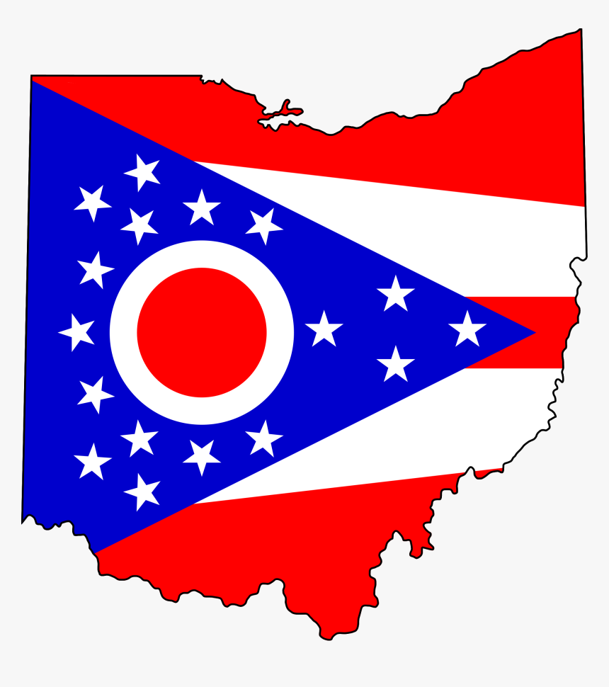 Ohio State Flag Map, HD Png Download