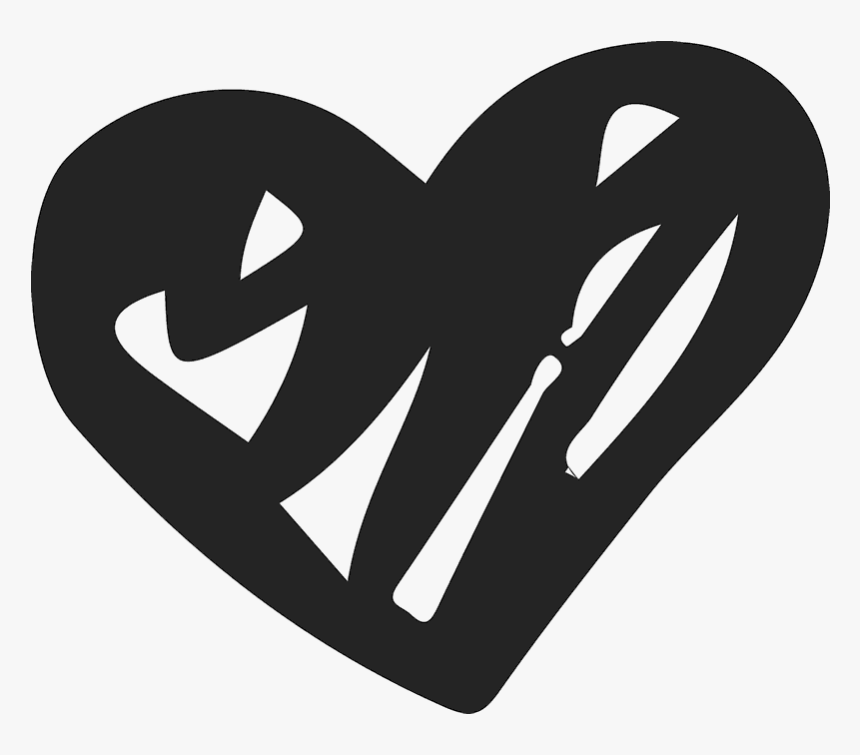 Black Scribble Heart Clipart, HD Png Download
