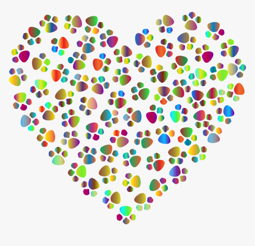 Heart,area,line - Heart With Paw Print, HD Png Download