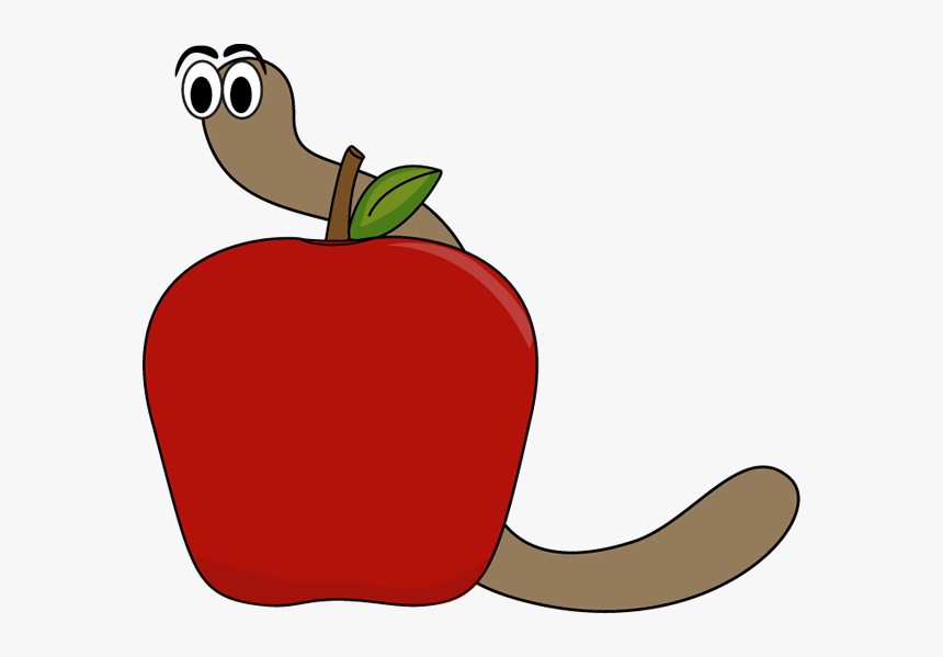Geography Clipart Book Apple - Apple With Worm Clipart, HD Png Download