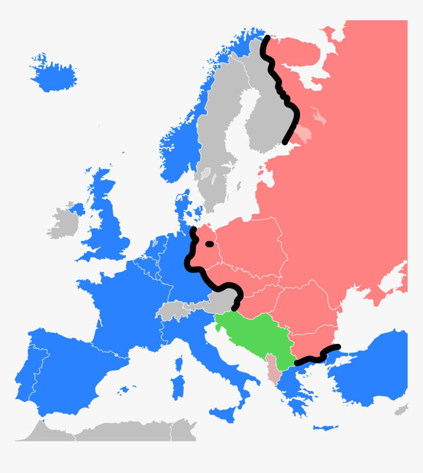 Iron Curtain Map, HD Png Download , Transparent Png Image PNGitem