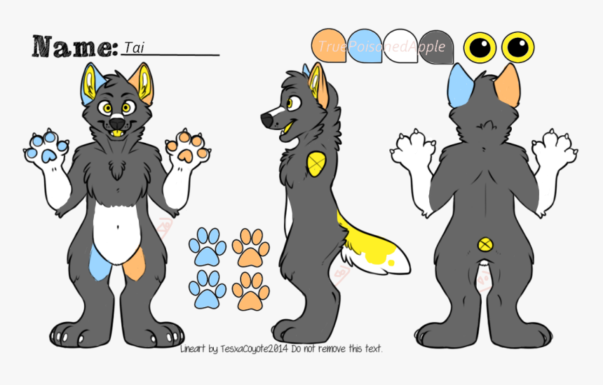 Tai By Truepoisonedapple - Wolf Fursona Reference Sheet, HD Png Download