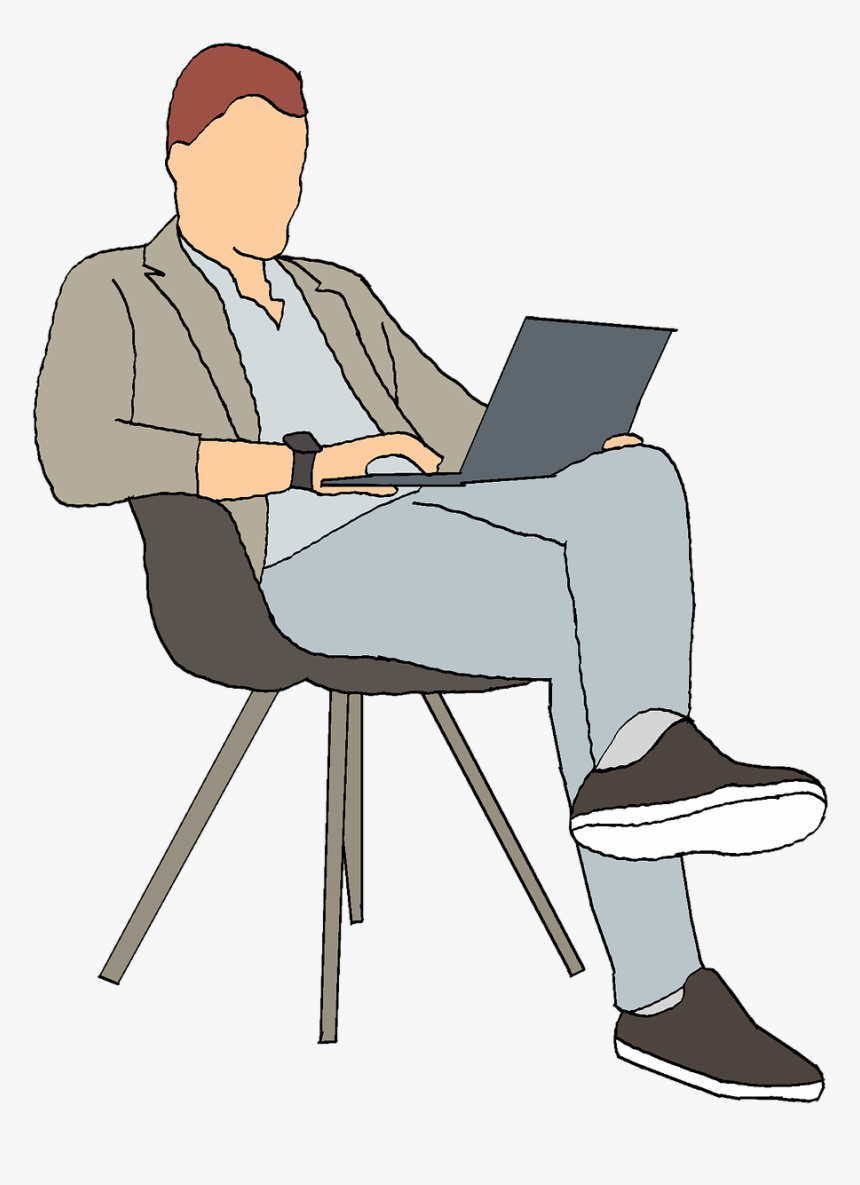 Business, Business Man, Casual, Chair, Cheerful - Orang Duduk, HD Png Download