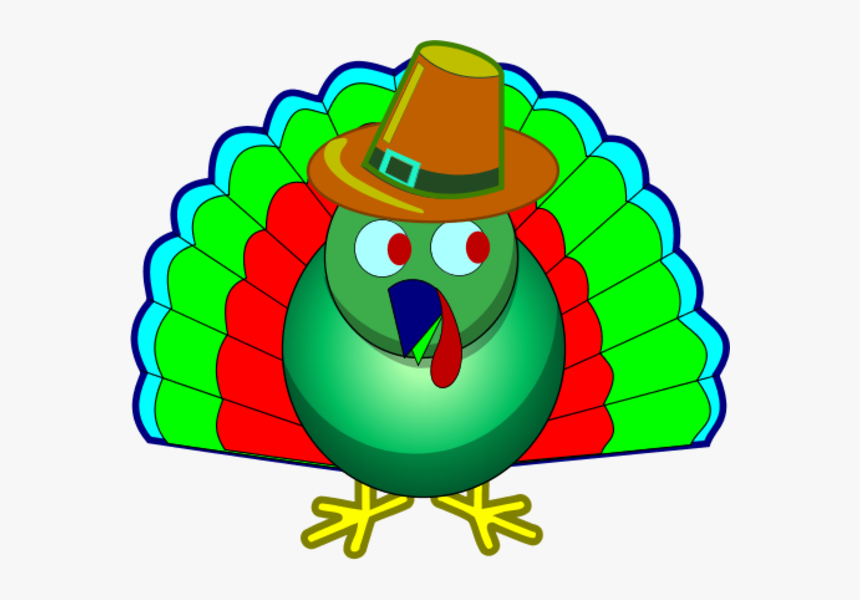 Colorful Turkey Feathers Clipart - Clipart Colorful Turkey, HD Png Download