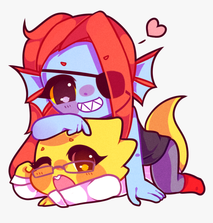Cute Alphys And Undyne, HD Png Download