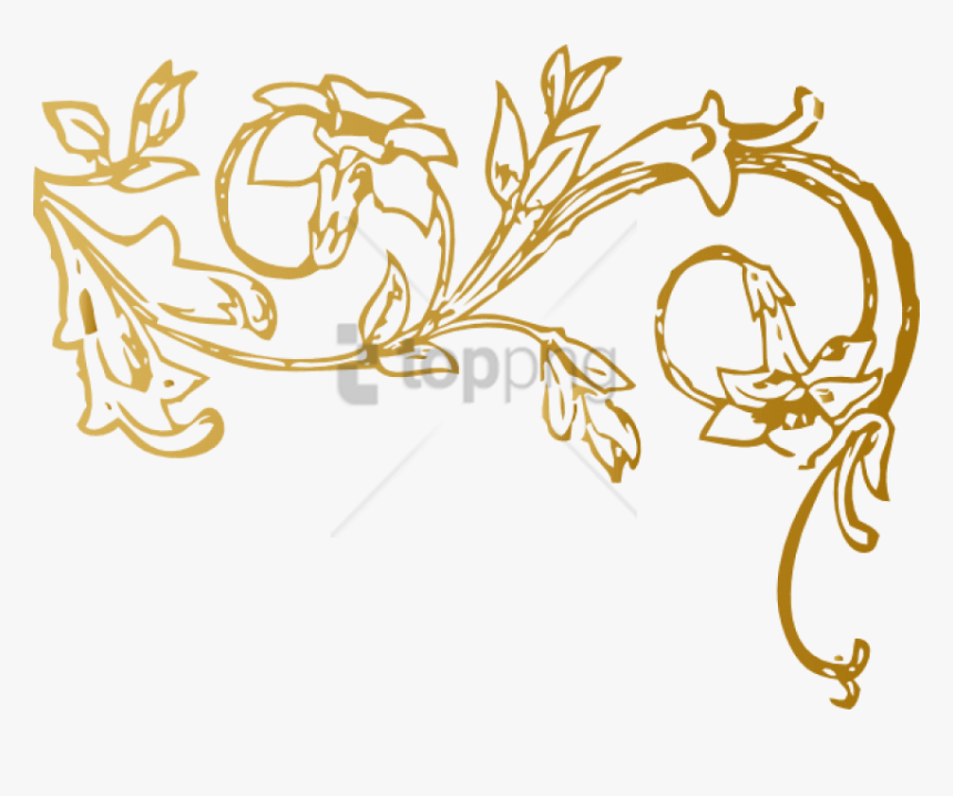 Free Png Gold Swirl Design Png Png Image With Transparent - Black And White Vine, Png Download