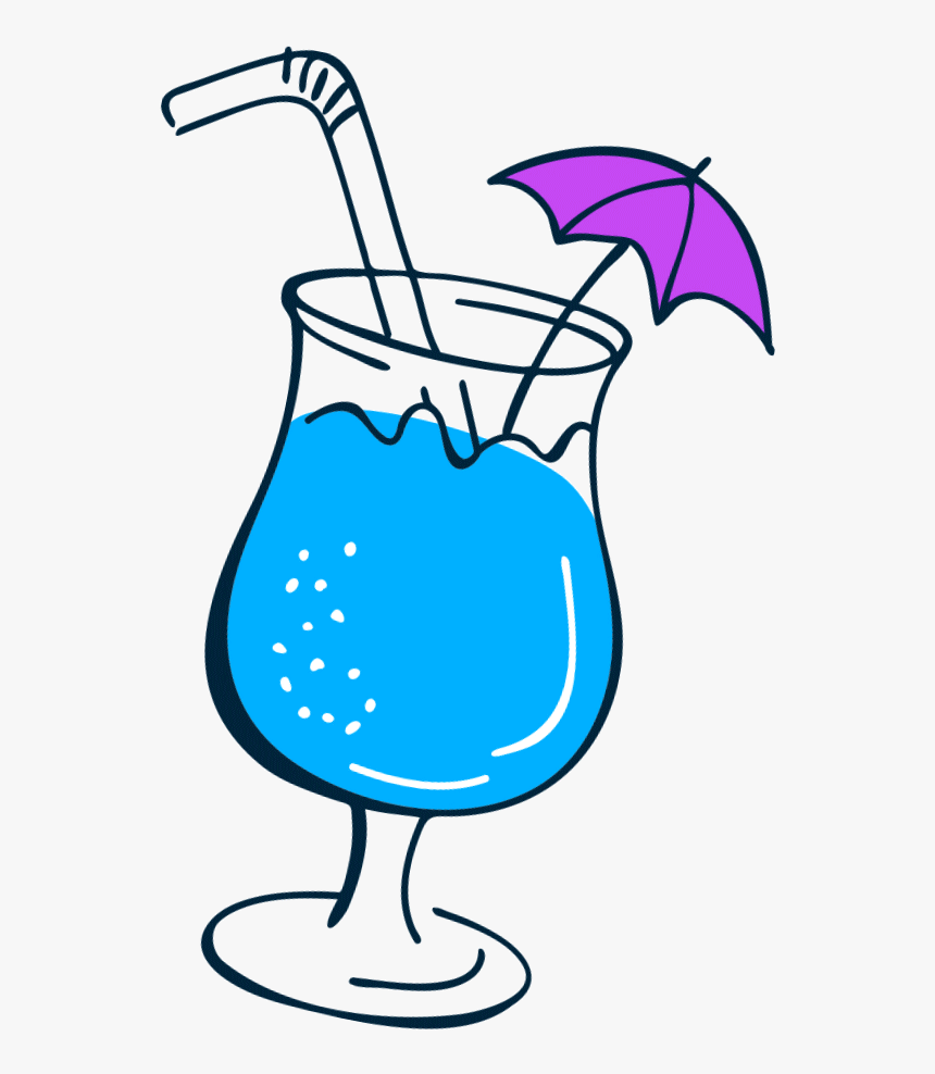Cocktail Clipart Blue Lagoon - Blue Lagoon Clip Art, HD Png Download