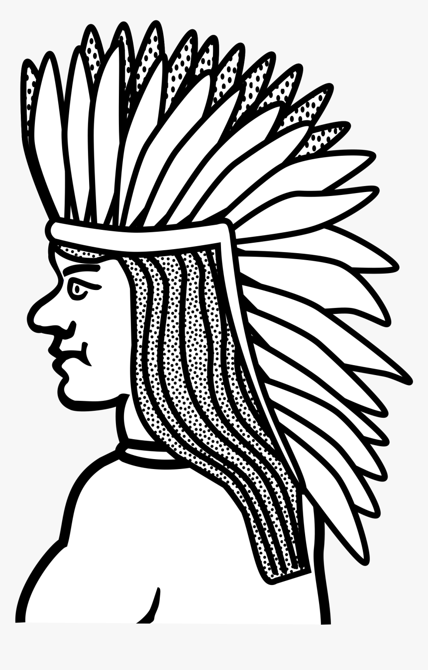 Lineart Clip Arts - Drawing Of Native Americans, HD Png Download