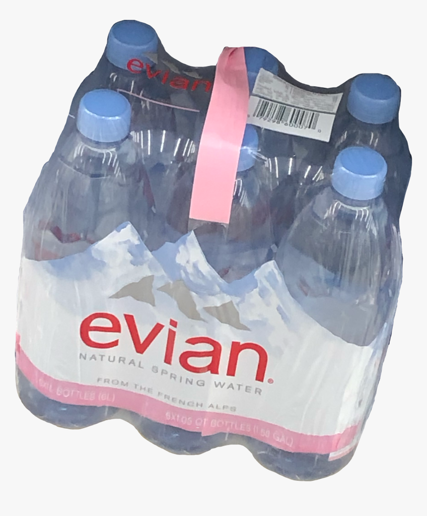 #evian #water #food #drink #aesthetic #pink #blue #png - Bottled Water, Transparent Png