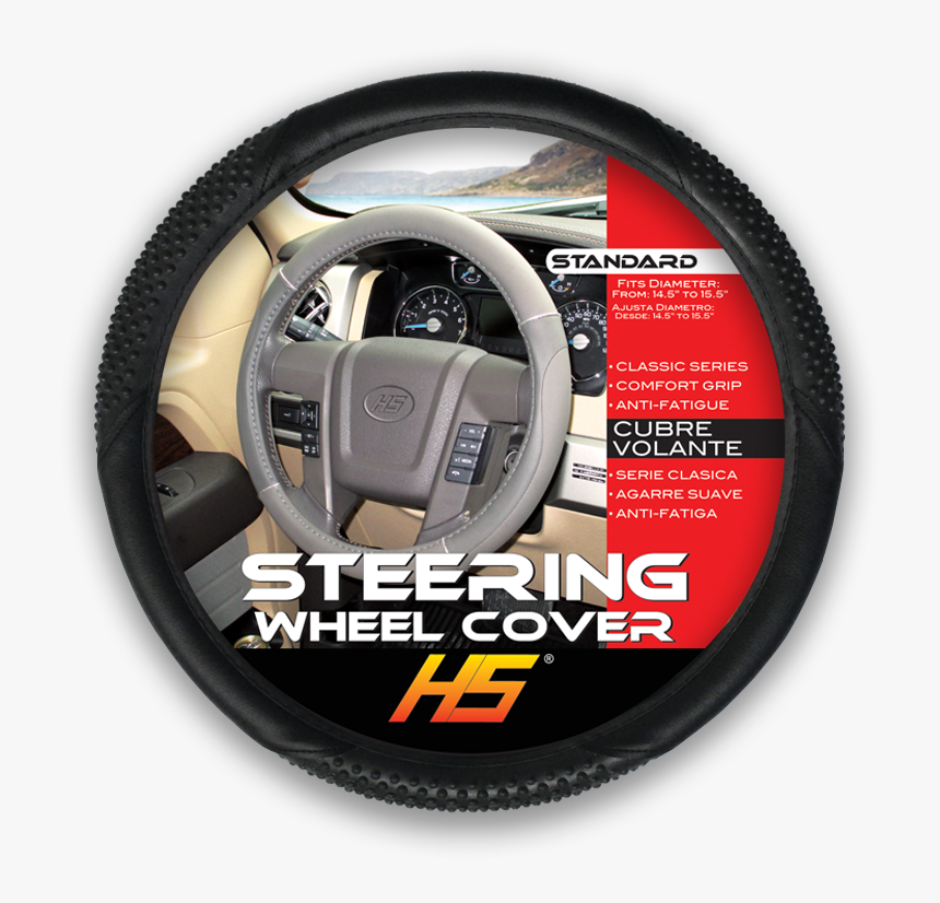Black Massage Vinyl Steering Wheel - Steering Wheel Cover Hs, HD Png Download