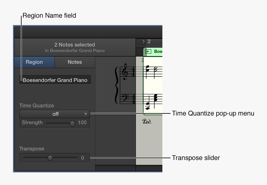 Score Editor Inspector In Region Mode, Showing Controls - Sheet Music, HD Png Download