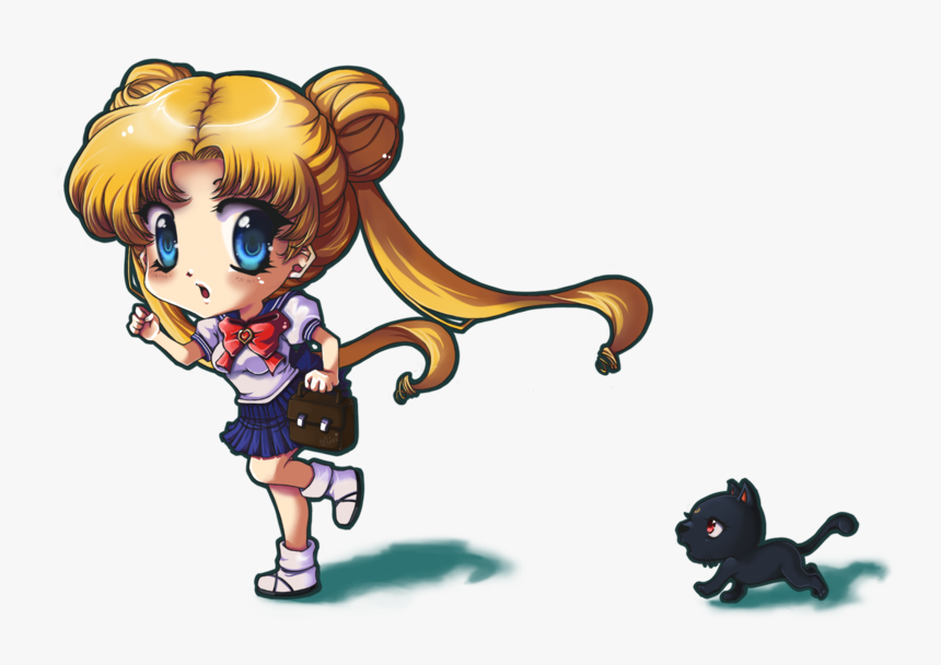 Chibi Sailor Moon 47088 - Chibi Luna Sailor Moon, HD Png Download