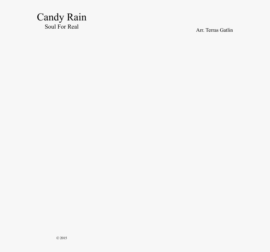 Candy Rain Sheet Music For Flute, Clarinet, Alto Saxophone, - Ivory, HD Png Download