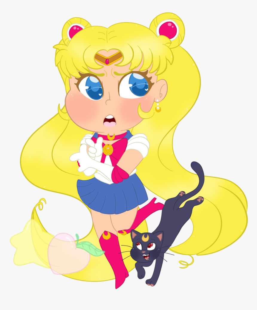 Sailor Moon And Luna Chibi - Cartoon, HD Png Download