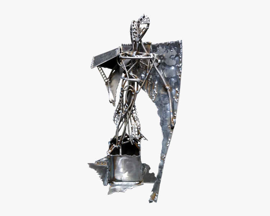 Metal Iron Sculpture Oneiric Angel With Broken Wing - Bronze Sculpture, HD Png Download