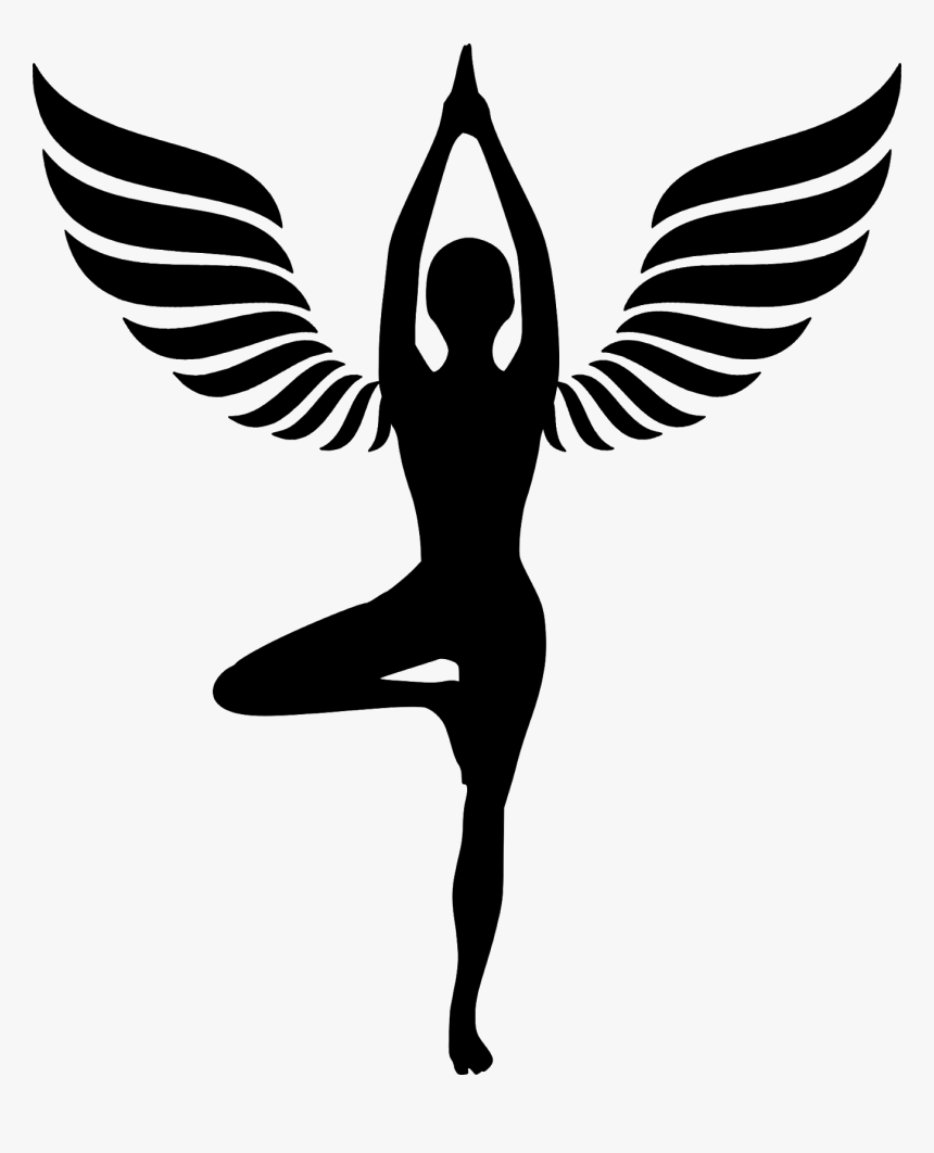 Yoga, Meditation, Wings, Girl, Silhouette, Pose, Hand, - Rocket League Ball Logo, HD Png Download