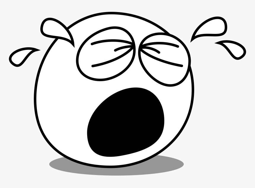 Face Eyes Caricature Comic Cry How - Crying Clip Art Black And White, HD Png Download