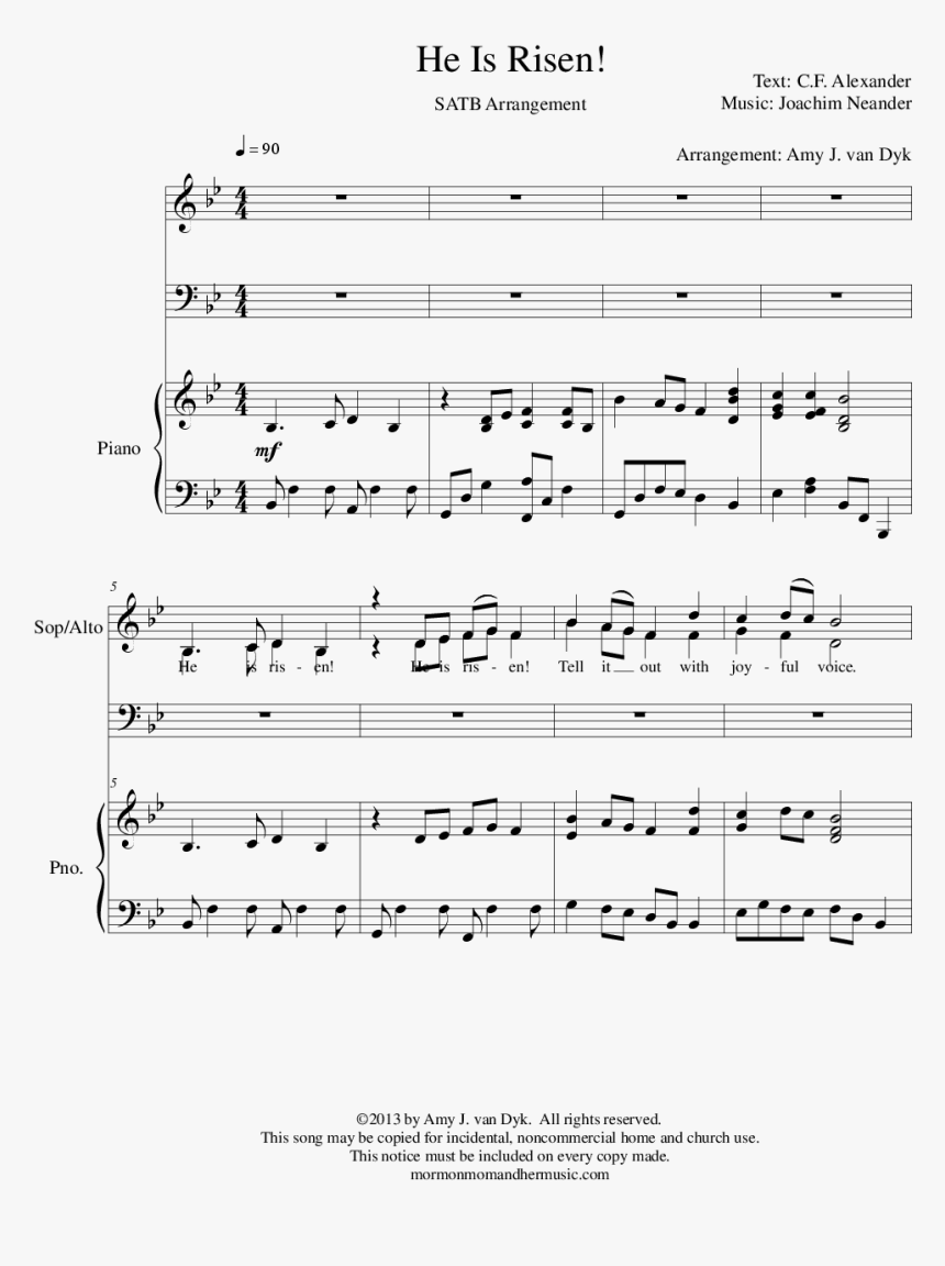 Transparent He Is Risen Png - Sheet Music, Png Download