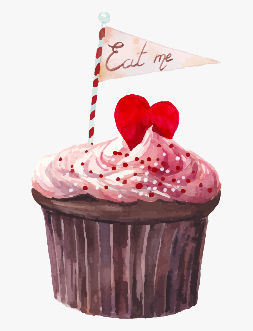Transparent Cupcake - Cupcake Watercolor Png, Png Download