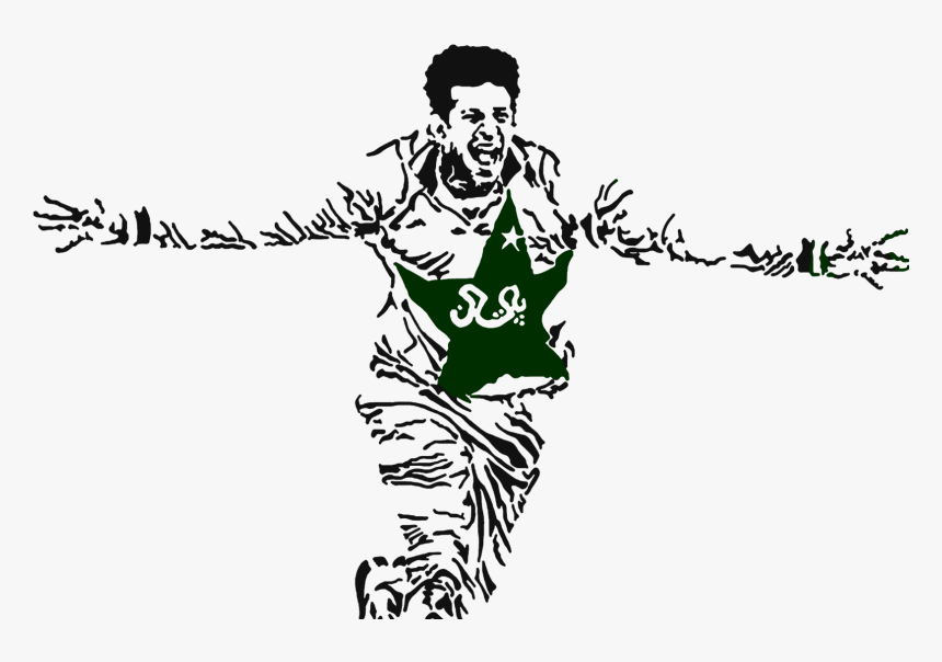Wasim Akram Art, HD Png Download