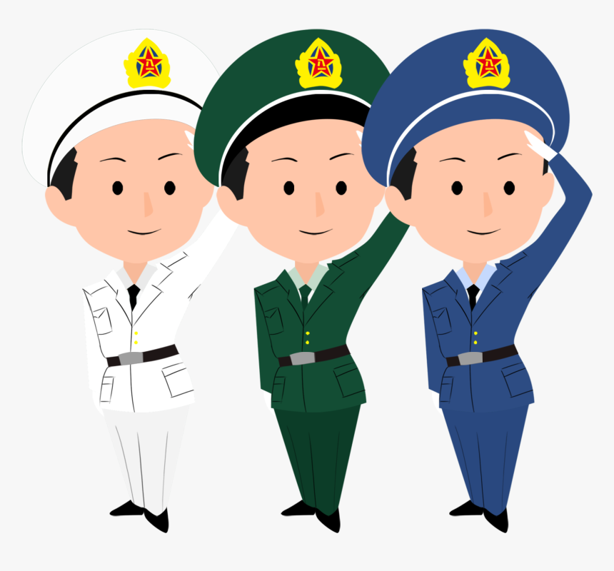 Cartoon Drawing Animation National Soldier Boy Salute Drawing, HD Png