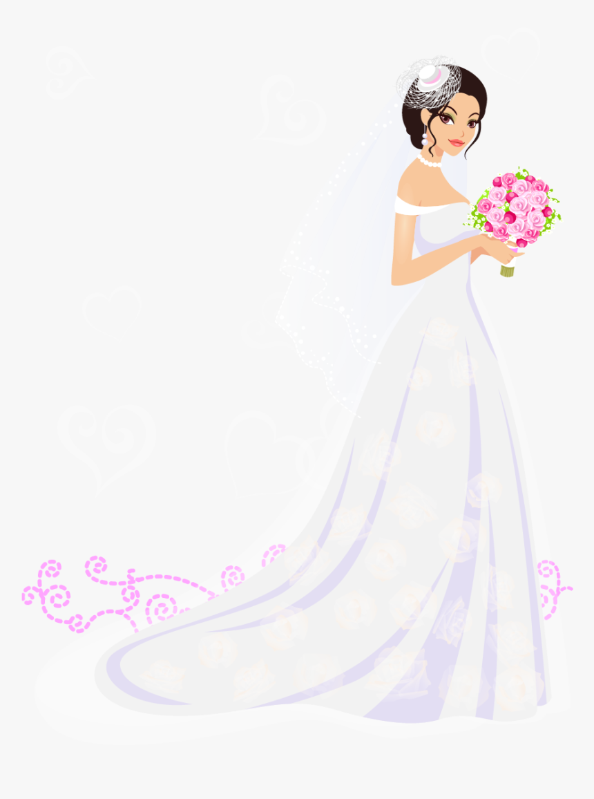 Bride Png Transparent Images - Flower Dress Wedding Png, Png Download