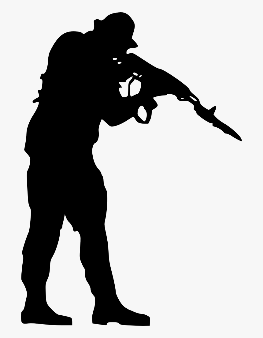 Soldiers Shooting Silhouette Png, Transparent Png