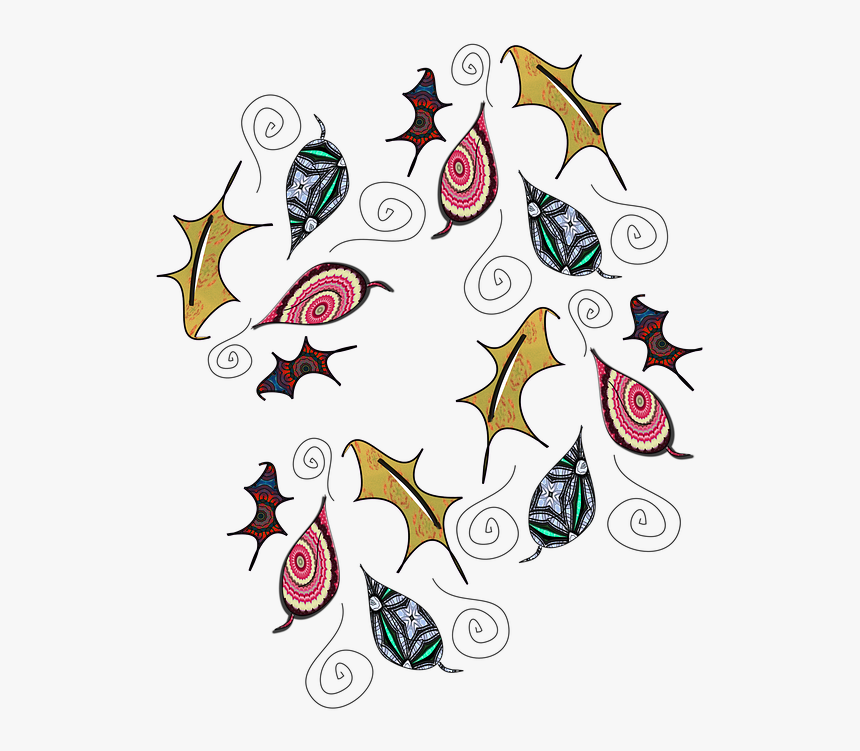 Fall, Colorful, Leaves, Art, Artistic, Digital Painting - Drawing, HD Png Download