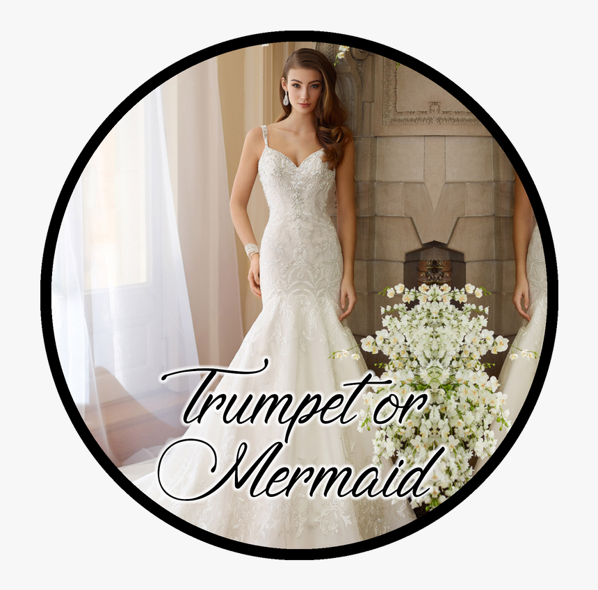 Picture - Trumpet Wedding Dress With Tulle On Bottom, HD Png Download